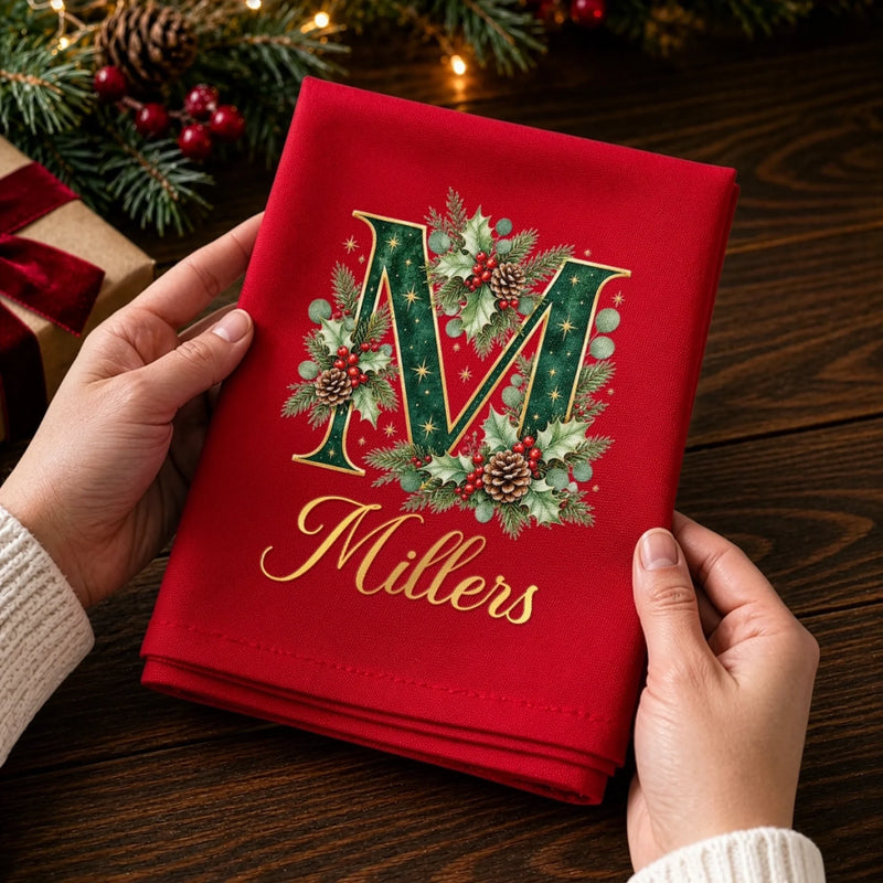 Custom Cotton Napkin - Personalized Christmas Birthday Gifts For Mom, Dad, Brother, Sister - Family Traditions Full Of Love
