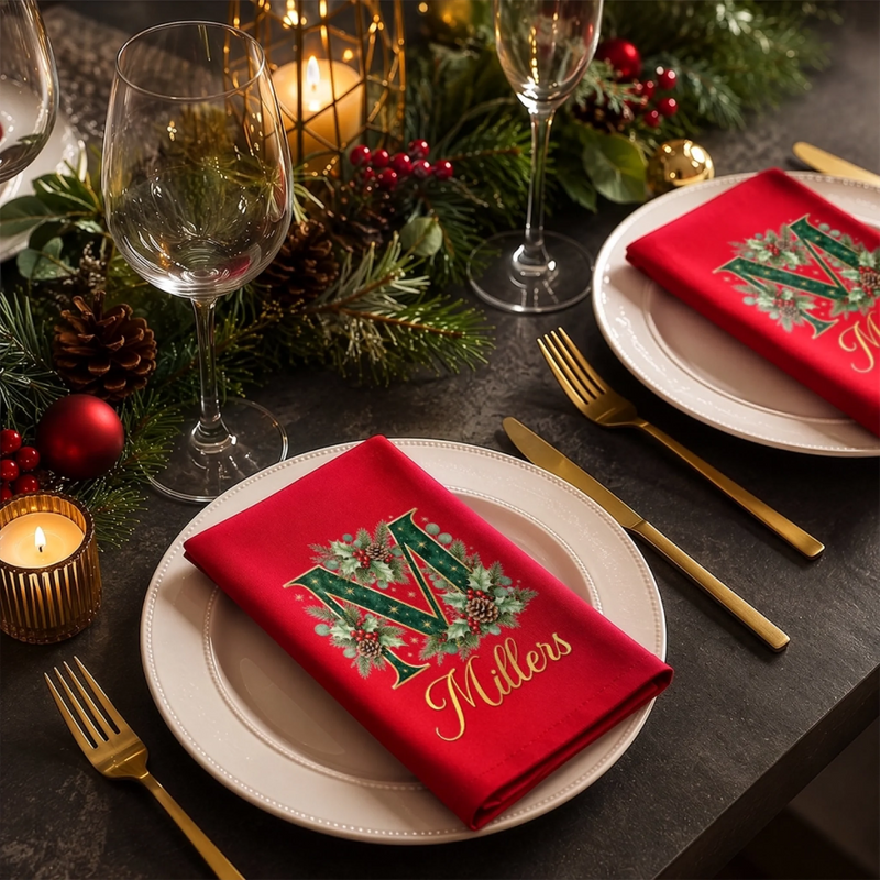 Custom Cotton Napkin - Personalized Christmas Birthday Gifts For Mom, Dad, Brother, Sister - Family Traditions Full Of Love