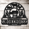 Custom BBQ Shaped Metal Sign - Personalized Grilling Gifts For BBQ Lovers, Husband, Son, Grandson, Brother, Grandpa, Dad, Yourself - Smokin Hot Flavor Everyday Here