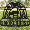Custom BBQ Shaped Metal Sign - Personalized Grilling Gifts For BBQ Lovers, Husband, Son, Grandson, Brother, Grandpa, Dad, Yourself - Smokin Hot Flavor Everyday Here