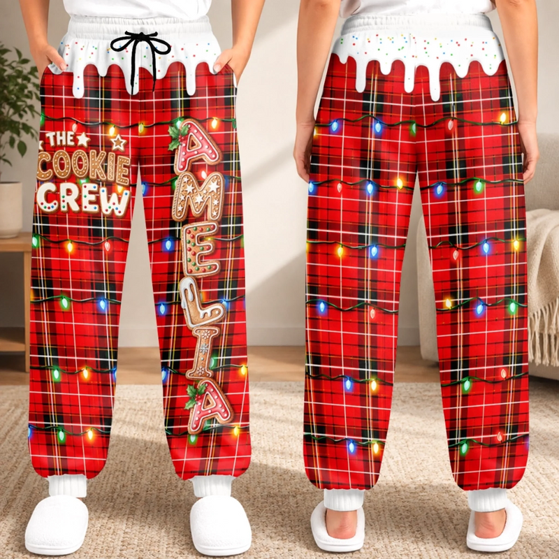 Custom Letter Unisex Sweatpants - Personalized Christmas Birthday Gifts For Mom, Dad, Brother, Sister - Cookies For Santa