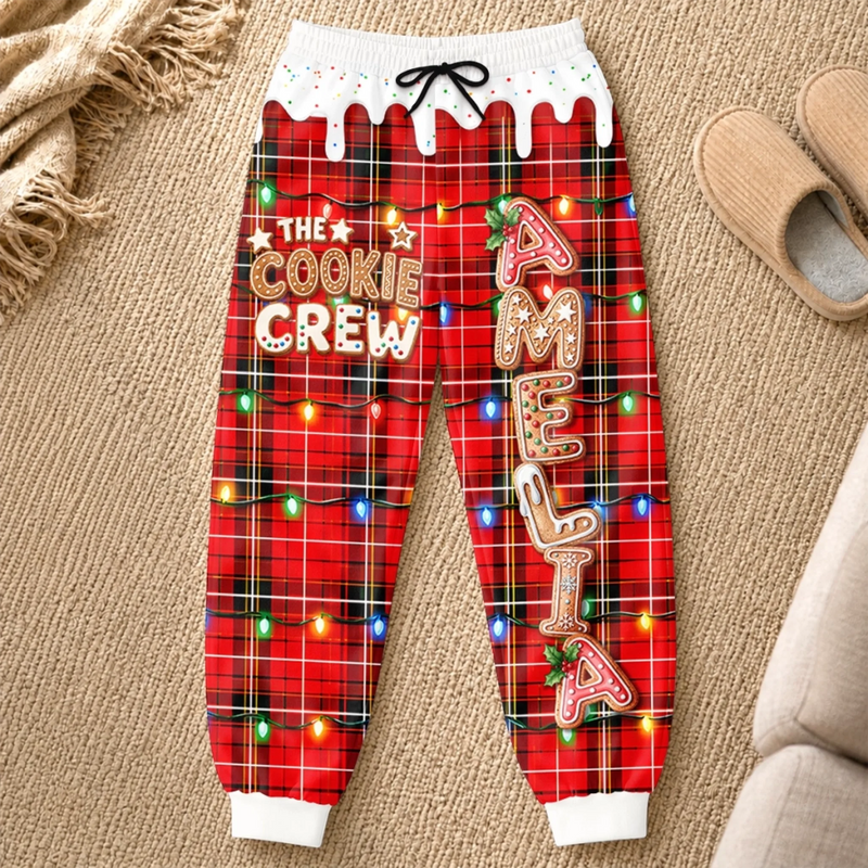 Custom Letter Unisex Sweatpants - Personalized Christmas Birthday Gifts For Mom, Dad, Brother, Sister - Cookies For Santa