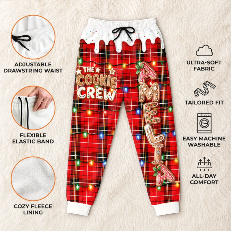 Custom Letter Unisex Sweatpants - Personalized Christmas Birthday Gifts For Mom, Dad, Brother, Sister - Cookies For Santa