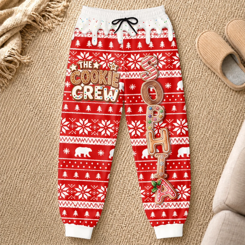 Custom Letter Unisex Sweatpants - Personalized Christmas Birthday Gifts For Mom, Dad, Brother, Sister - Official Cookie Tester
