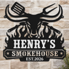 Custom BBQ Shaped Metal Sign - Personalized Grilling Gifts For BBQ Lovers, Husband, Son, Grandson, Brother, Grandpa, Dad, Yourself - Fire Up The Charcoal Grill