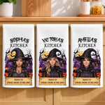 Custom Witchy Kitchen Towel - Personalized Halloween Birthday Gifts For Witch, Wife, Daughter, Besties, Sisters, Granddaughter, Grandma, Mom, Yourself - Welcome To My Wicked Kitchen