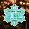 Custom Sea Glass Acrylic Ornament - Personalized Christmas Birthday Gifts For Mom, Dad, Brother, Sister - Love Makes Christmas Complete