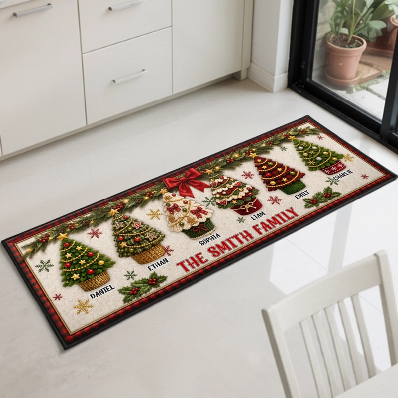 Custom Runner Rug - Personalized Christmas Birthday Gifts For Mom, Dad, Brother, Sister - Blessed Home Full Of Happiness