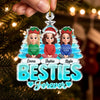 Custom Sea Glass Acrylic Ornament - Personalized Best Friend Christmas Birthday Gifts For Women, Besties, Sisters, BFF - Sweet Moments, Best Friends