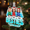 Custom Sea Glass Acrylic Ornament - Personalized Best Friend Christmas Birthday Gifts For Women, Besties, Sisters, BFF - Sweet Moments, Best Friends