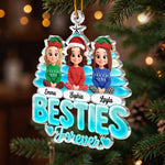 Custom Sea Glass Acrylic Ornament - Personalized Best Friend Christmas Birthday Gifts For Women, Besties, Sisters, BFF - Sweet Moments, Best Friends