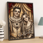 Custom Photo Clown Vertical Poster - Personalized Halloween Anniversary Wedding Gifts For Husband And Wife, Him And Her - Crazy In Love Together