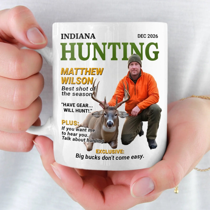 Custom Photo Magazine Mug - Personalized Birthday Hunting Gifts For Hunters - Wild At Heart