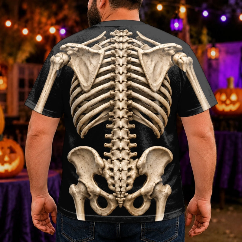 Custom Skeleton T-shirt - Personalized Halloween Birthday Gifts For Husband, Son, Grandson, Brother, Grandpa, Dad, Yourself - Just A Bunch Of Bones