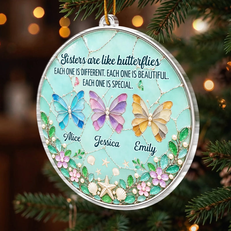 Custom Acrylic Ornament - Personalized Best Friend Christmas Birthday Gifts For Women, Besties, Sisters, BFF - A Sisterly Bond Like No Other
