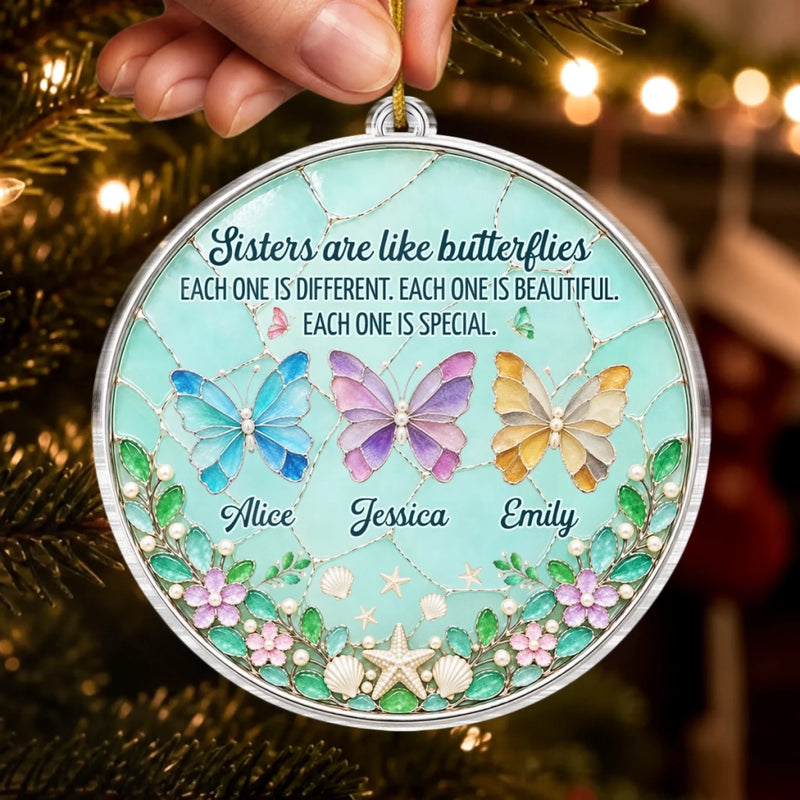 Custom Acrylic Ornament - Personalized Best Friend Christmas Birthday Gifts For Women, Besties, Sisters, BFF - A Sisterly Bond Like No Other