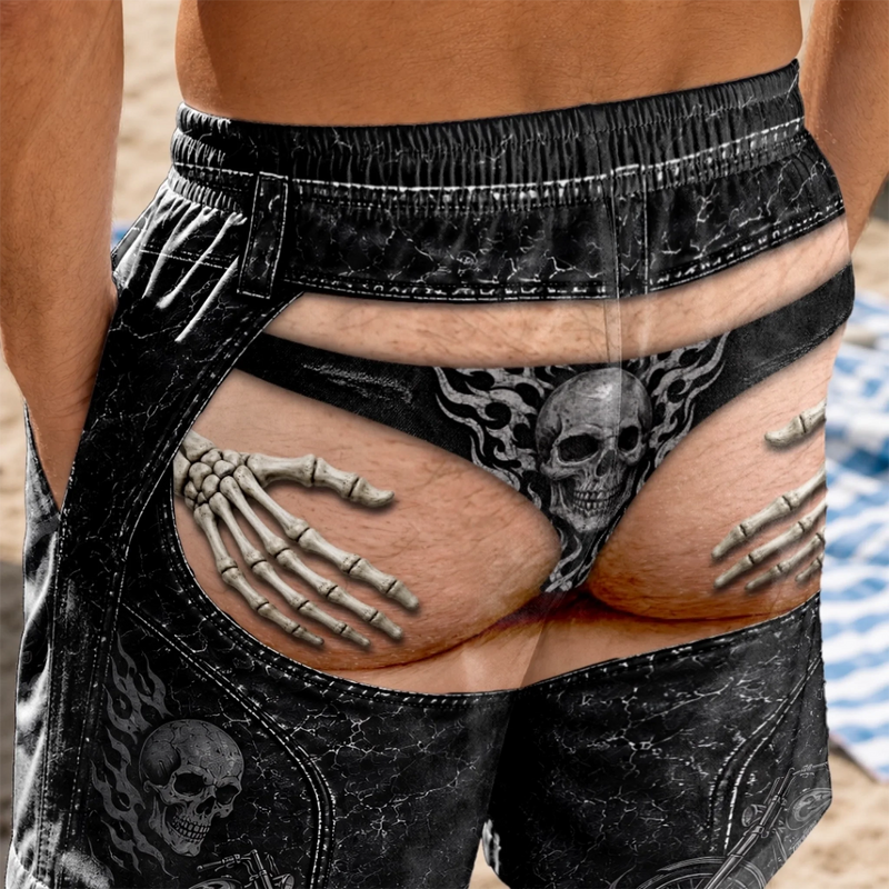 Custom Funny Men Swim Trunks - Personalized Summer Vacation And Travel Gifts For Husband, Son, Grandson, Brother, Grandpa, Dad, Yourself - Born To Ride In Style