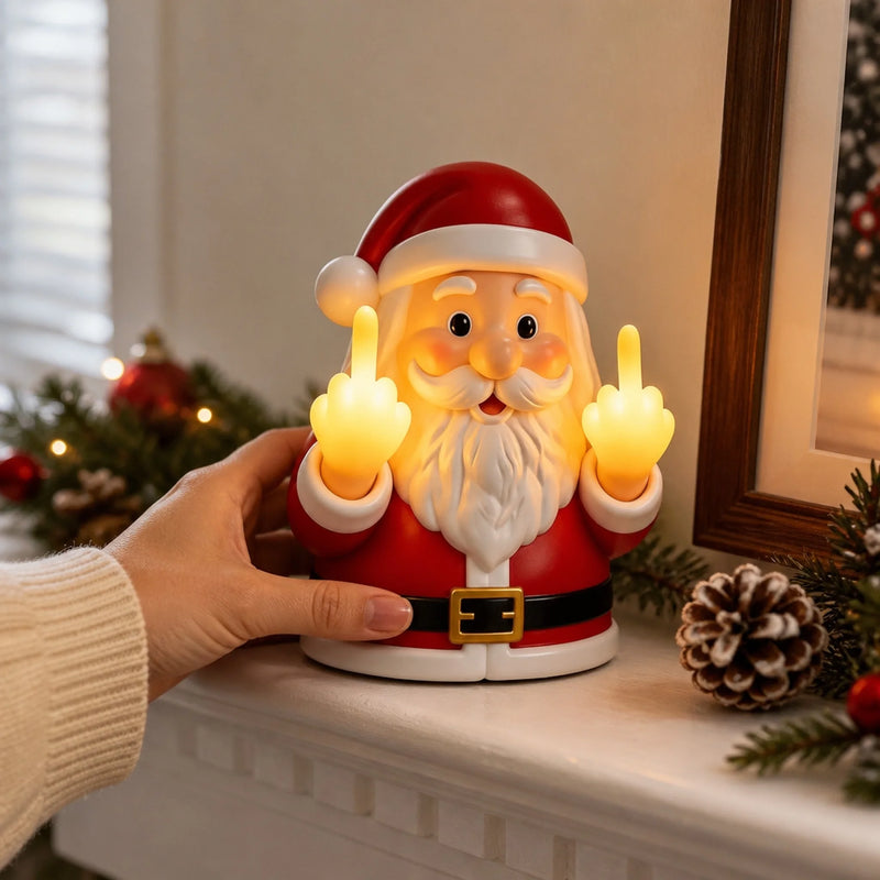 Middle Finger Santa Light - Christmas Birthday Gifts For Mom, Dad, Brother, Sister - Santa's Favorite Mood