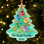 Custom Sea Glass Acrylic Ornament - Personalized Christmas Birthday Gifts For Mom, Dad, Brother, Sister - Pure Holiday Joy