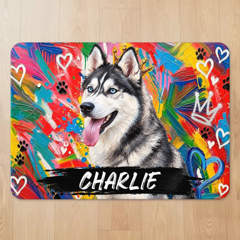 Custom Photo Pet Feeding Mat - Personalized Birthday Gifts For Dog Cat Lovers, Dog Dad And Mom, Cat Owners - Sweet Paws, Happy Soul