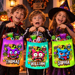Custom Monster LED Light Bucket Bag - Personalized Halloween Birthday Gifts For Kids - Monster Candy Hunter