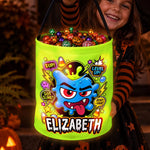 Custom Monster LED Light Bucket Bag - Personalized Halloween Birthday Gifts For Kids - Monster Candy Hunter