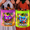 Custom Monster LED Light Bucket Bag - Personalized Halloween Birthday Gifts For Kids - Monster Candy Hunter
