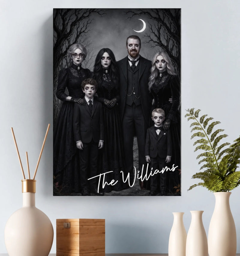 Custom Photo Vertical Canvas - Personalized Halloween Decor Birthday Gifts For Mom, Dad, Brother, Sister - Haunting Together Forever