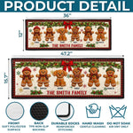 Custom Gingerbread Runner Rug - Personalized Christmas Birthday Gifts For Mom, Dad, Brother, Sister - Our Sweet Family Lives Here