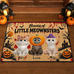 Custom Home Decor Decorative Mat - Personalized Halloween Decor Birthday Gifts For Cat Lovers, Cat Mom And Dad - Frightfully Furry