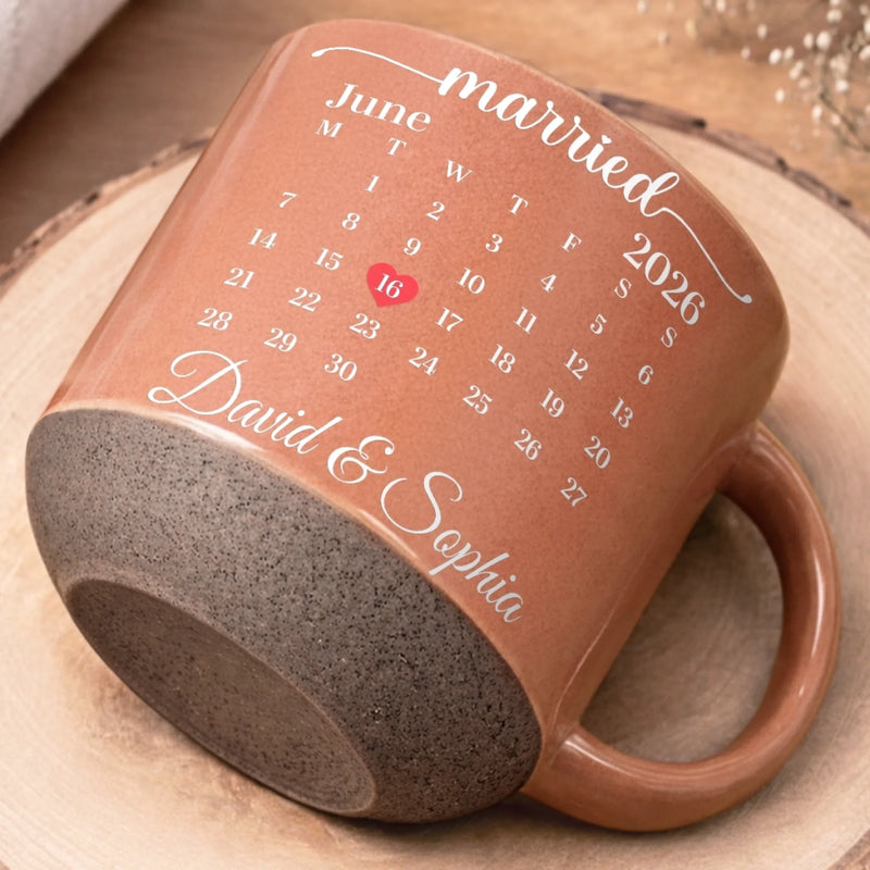Custom First Christmas Pottery Mug - Personalized  Anniversary Christmas Wedding Gifts For Husband And Wife, Him And Her - Forever Our Special Date