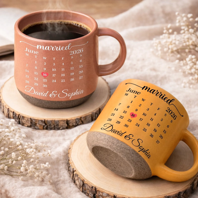 Custom First Christmas Pottery Mug - Personalized  Anniversary Christmas Wedding Gifts For Husband And Wife, Him And Her - Forever Our Special Date