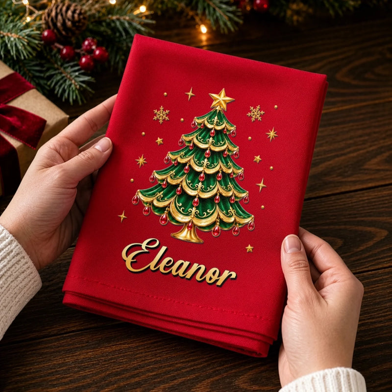 Custom Cotton Napkin - Personalized Christmas Birthday Gifts For Mom, Dad, Brother, Sister - Let The Good Cheer Begin