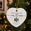 Custom Mr Mrs Ceramic Ornament - Personalized Christmas First Christmas Keepsake Gifts For Husband And Wife - Love Found In The Tide