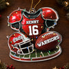 Custom America Football Acrylic Ornament - Personalized Christmas Birthday Gifts For America Football Lovers, Sports Fans, Sports Lovers - Born To Play Hard Always