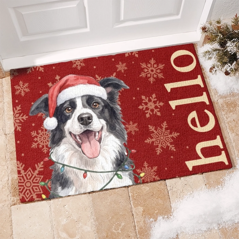 Custom Photo Home Decor Decorative Mat - Personalized  Christmas Birthday Gifts For Dog Cat Lovers, Dog Dad And Mom, Cat Owners - Merry Paws