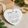 Custom Wedding Date Ceramic Ornament - Personalized Calendar Gift, First Christmas Married Keepsake For Husband And Wife, Him And Her - Love You As Always
