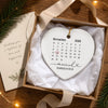 Custom Wedding Date Ceramic Ornament - Personalized Calendar Gift, First Christmas Married Keepsake For Husband And Wife, Him And Her - Love You As Always