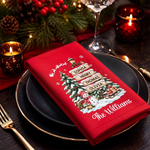 Custom Snowman Cotton Napkin - Personalized Christmas Birthday Gifts For Mom, Dad, Brother, Sister - Making Spirits Bright Tonight