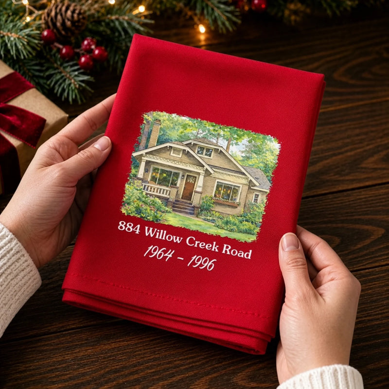 Custom Photo Cotton Napkin - Personalized Christmas Birthday Gifts For Mom, Dad, Brother, Sister - Our First Home