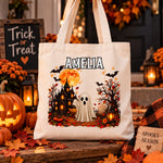 Custom Tote Bag - Personalized Halloween Birthday Gifts For Kids - Too Cute To Spook