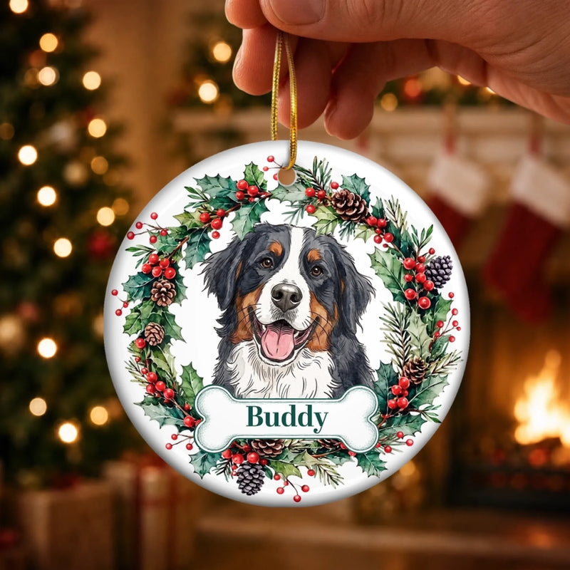 Custom Photo Ceramic Ornament - Personalized Pet Christmas Memorial Sympathy Gifts For Dogs, Cats - My Faithful Friend
