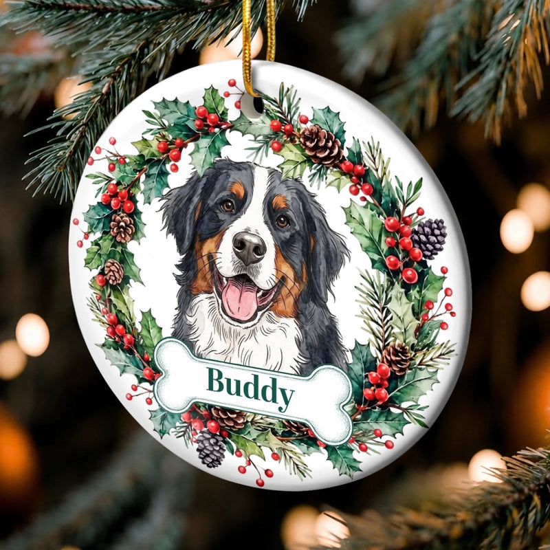 Custom Photo Ceramic Ornament - Personalized Pet Christmas Memorial Sympathy Gifts For Dogs, Cats - My Faithful Friend