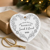 Custom Mr & Mrs Ceramic Ornament - Personalized First Holiday Married Keepsake, First Christmas Married Gift For Husband And Wife - Love You Forever