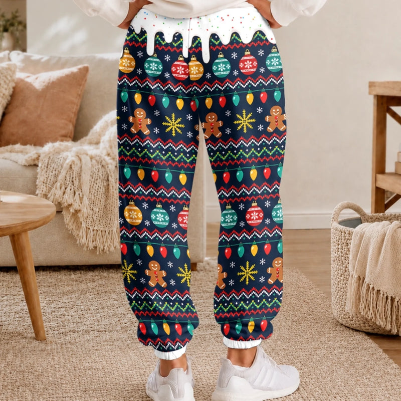 Custom Letter Unisex Sweatpants - Personalized Christmas Birthday Gifts For Mom, Dad, Brother, Sister - Merry Cookie Season