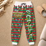 Custom Letter Unisex Sweatpants - Personalized Christmas Birthday Gifts For Mom, Dad, Brother, Sister - Grinch Mode