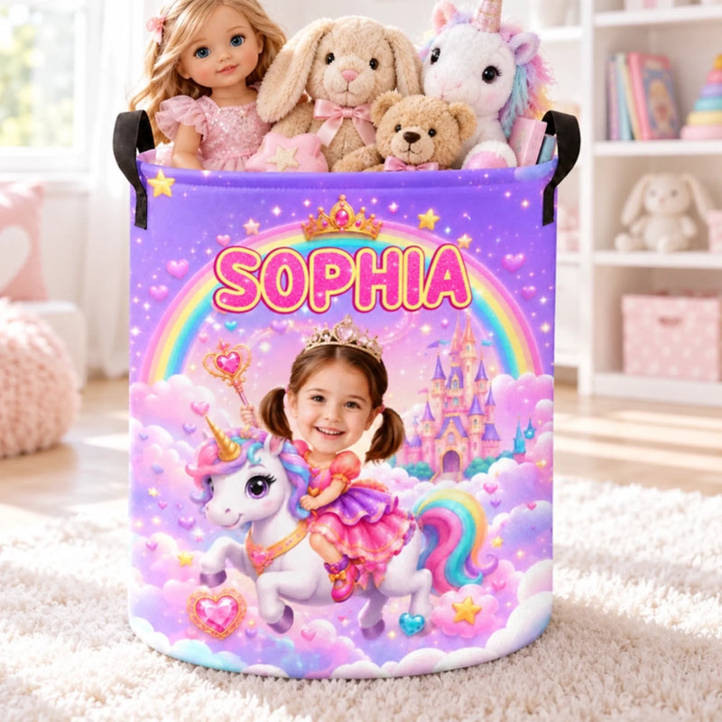 Custom Photo Laundry Basket - Personalized Birthday Gifts For Kids - Sweet As A Fairytale