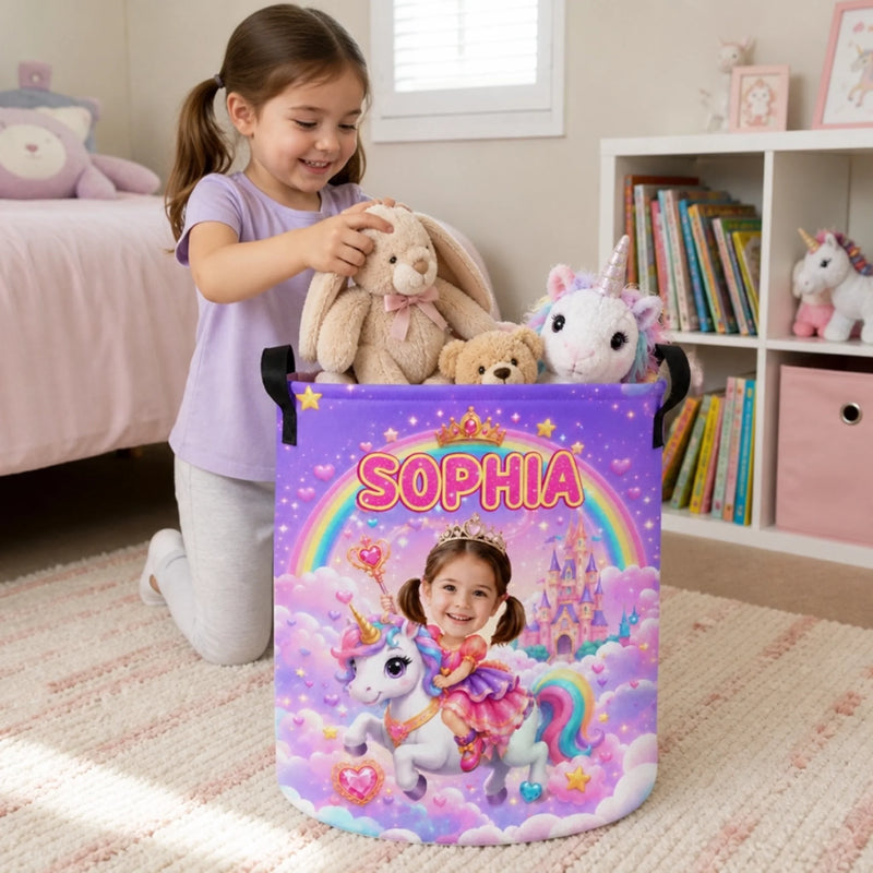 Custom Photo Laundry Basket - Personalized Birthday Gifts For Kids - Sweet As A Fairytale