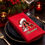 Custom Buffalo Plaid Cotton Napkin - Personalized Christmas Birthday Gifts For Mom, Dad, Brother, Sister - Joy Grows When We Gather