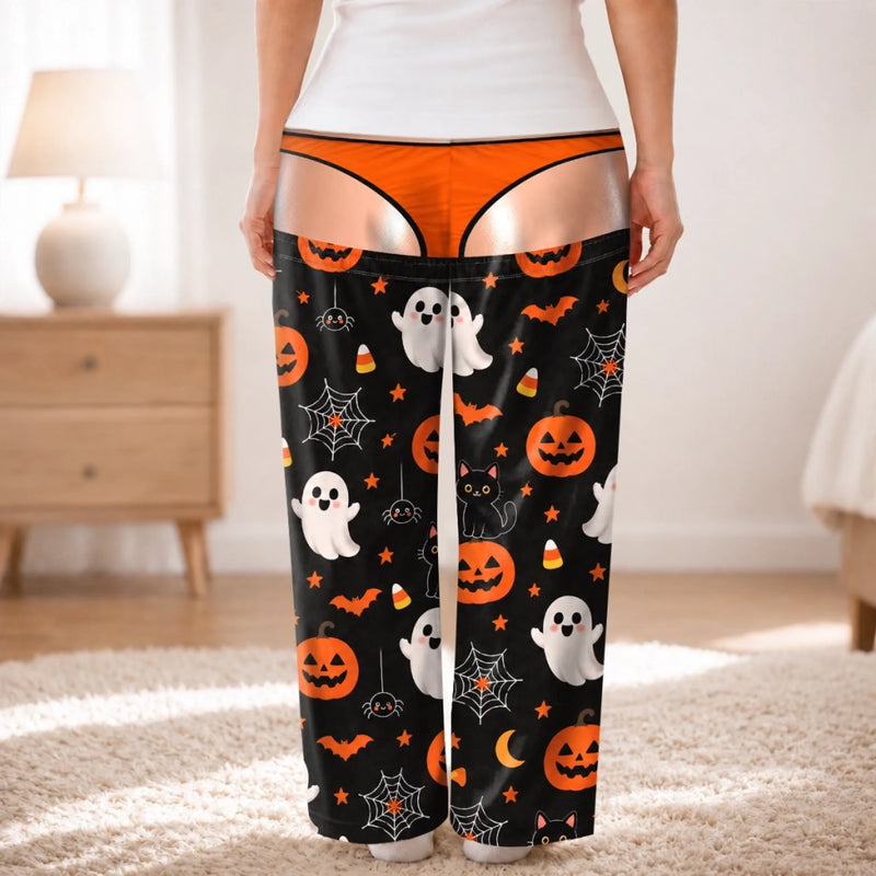 Custom Pajama Pants - Personalized Halloween Gifts For Wife, Daughter, Besties, Sisters, Granddaughter, Grandma, Mom, Yourself - Unapologetically Spooky Today